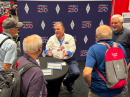 CEO David Minster, NA2AA (center), and Second Vice President Rick Niswander, K7GM (right), were among the ARRL Officers greeting convention attendees.